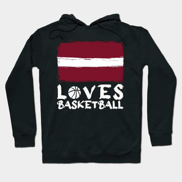 Latvia Loves Basketball Hoodie by Arestration